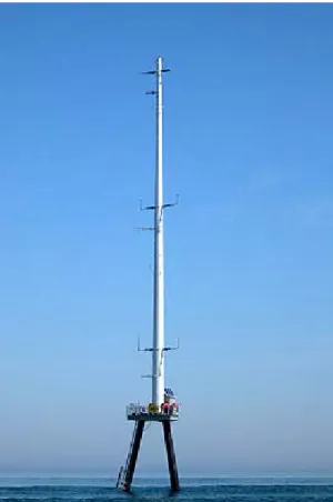 Figure 3.1.  Cape Wind Meteorological Tower.  (Source: Cape Wind Associates, LLC). 