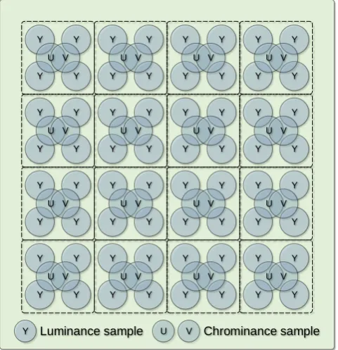 Fig. 1-1 4:2:0 chrominance component subsampling.