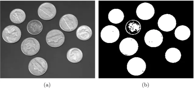 Figure 2.8: Segmentation of an initial image (a) using a threshold automaticallygenerated via Otsu’s Method to produce a binary segmentation (b).
