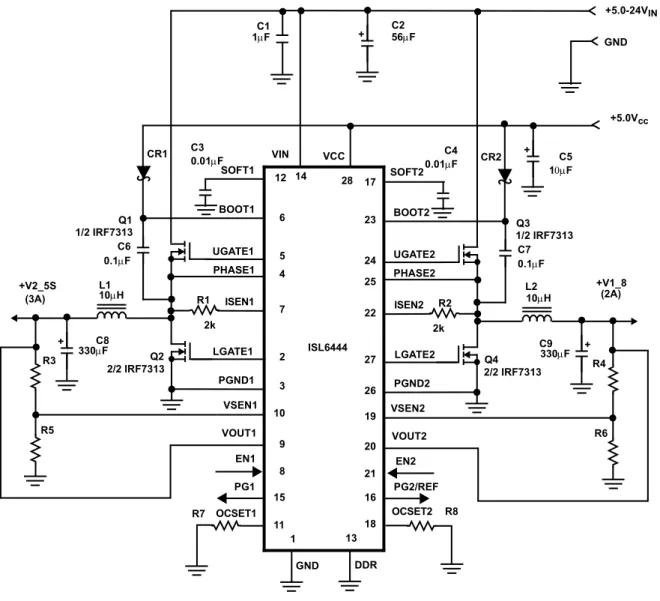 Figure 10 shows the power supply that provides +V2.5S and  +V1.8S voltages for memory and graphic interface chipset  from +5.0V system rail.