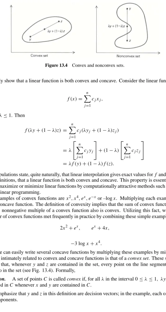 Figure 13.4 Convex and nonconvex sets.