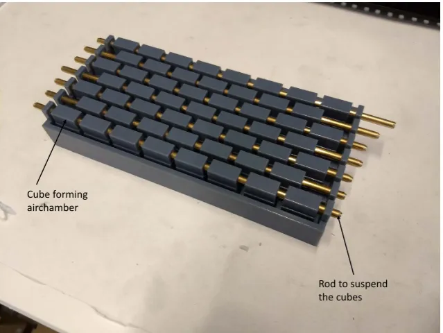 Figure 3.16: Mold for version 3 before pouring in the Ecoﬂex for step 1. A different mold design was usedthen for version 1