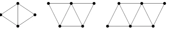 Figure 2.2: The diamond, gem and crystal graphs, left to right.