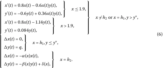 Figure 4 Numerical simulation of Example 1. (a) Phase portrait of x(t) and y(t) on h1 = 0.6