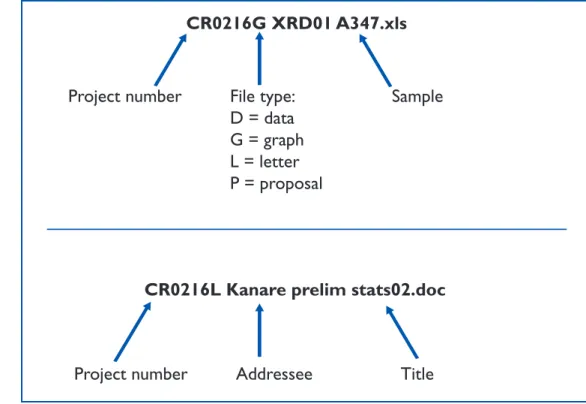 Figure 8.1. Electronic document file names Figure 8.2. Sample and  specimen IDs