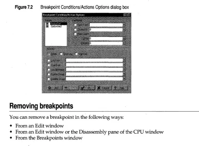 Figure 7.2 Breakpoint Conditions/Actions Options dialog box 