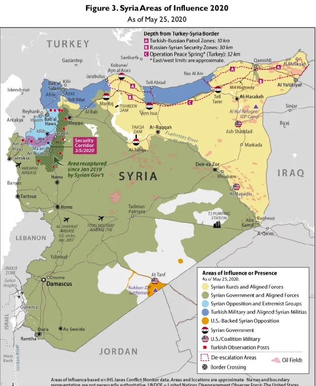 Figure 3. Syria Areas of Influence 2020  As of May 25, 2020 