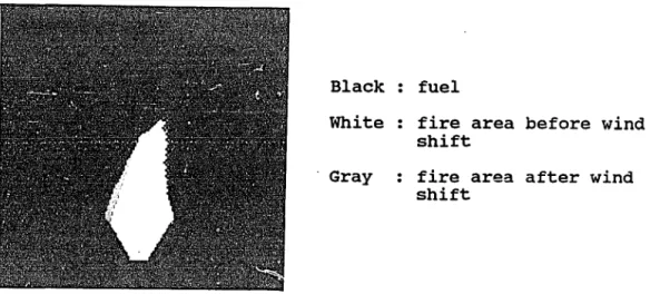 Figure  10.  Fire  Spread  8  mph  with  Barrier.  Source  is  in  the  lower  portion  of  the  fire  area