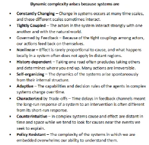 Table 3: Dynamic Complexity Sources  (J. Sterman, 2002) 