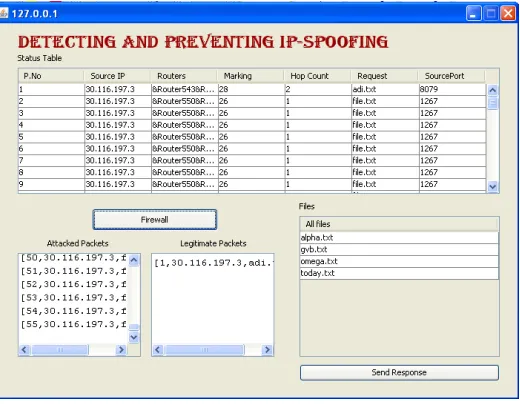 Fig 12 is the Router550 window on which the attack is performed which is identified by series of same entries in the router table. 