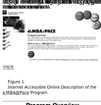 Figure 1 shows the on-line program overview page where potential students can access important  pro-gram information