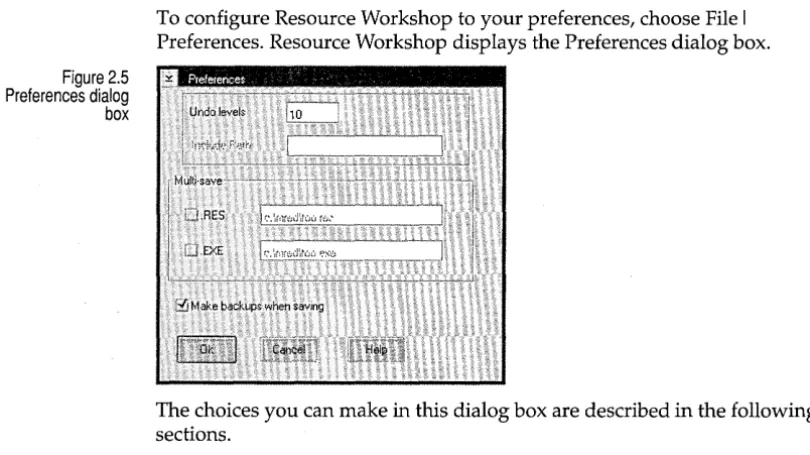 Figure 2.5 Preferences dialog 