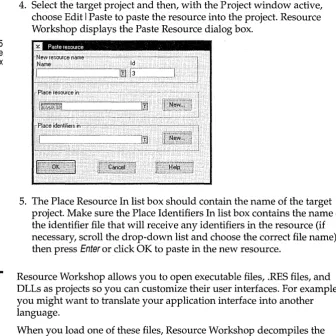 Figure 3.5 Paste Resource 