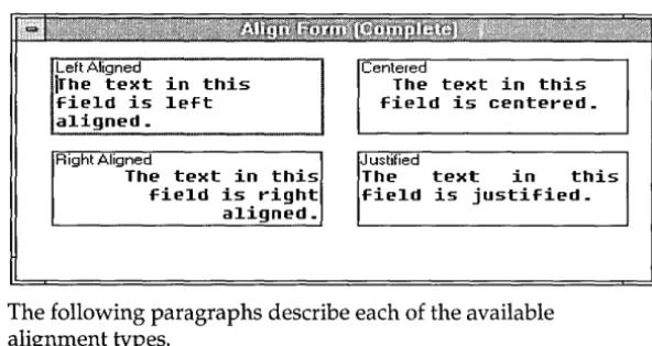 Figure 5.9 Alignment types 