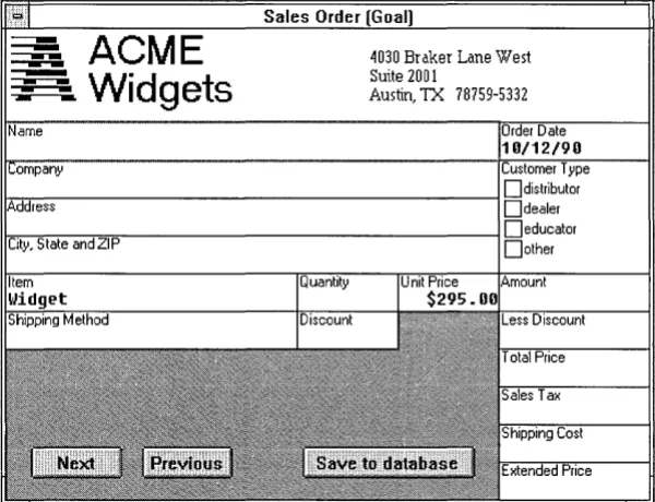 Figure 1.1 Order form from the 