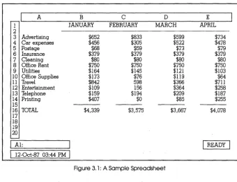 Figure 3. 1: A Sample Spreadsheet 