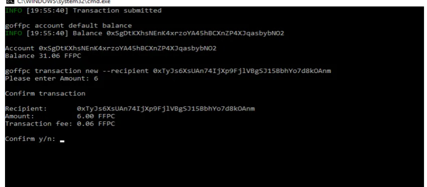 Figure 2. Screenshot of the command line program 