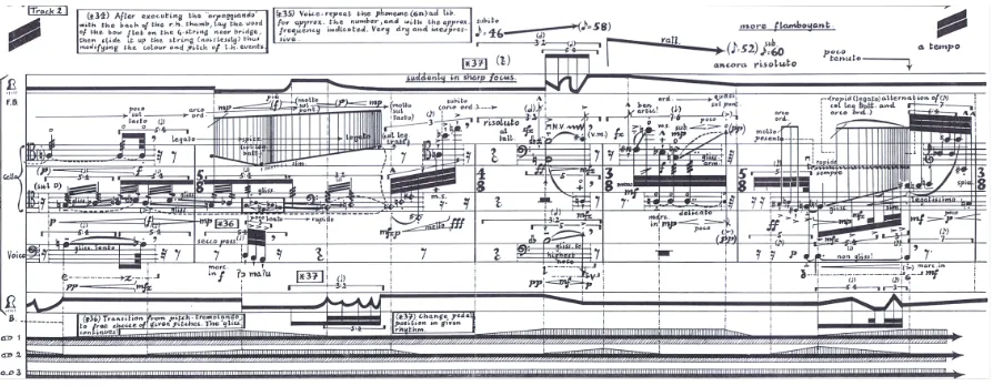 Fig. 2.1.1: Complex notation in Brian Ferneyhough’s Time and Motion Study 2: page 13.110
