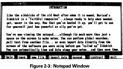 Figure 2-3: Notepad Window 