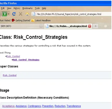 Fig. 9 : Representation of software risk control knowledge 