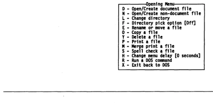 Figure 6.1: The WordStar UI's Opening Menu 