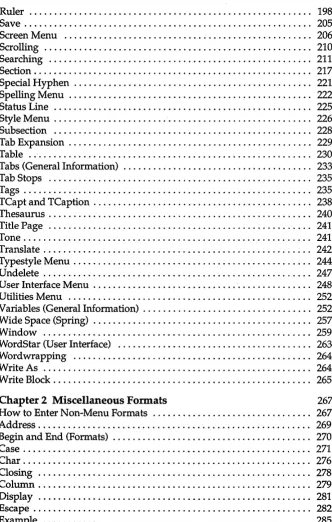 Table .. Tab Stops Tabs (General Information) " .......................................•..............