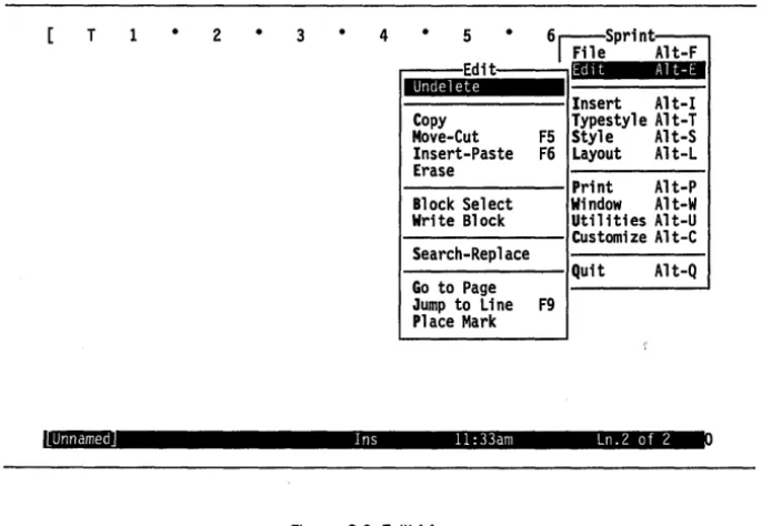 Figure 2.3: Edit Menu 