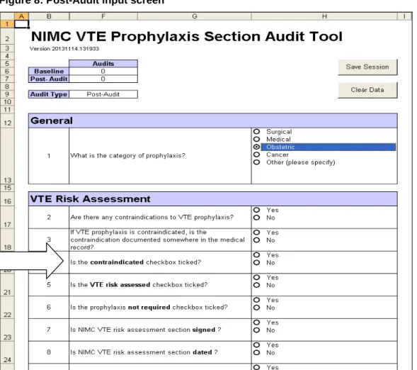 Figure 8: Post-Audit input screen  