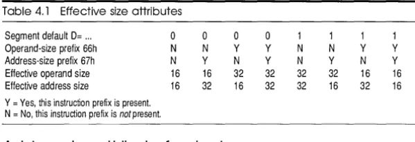 Table 4.1 Effective size attributes 