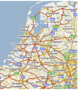 Figure 5 shows a map. The map abstracts from less significant roads and cities.