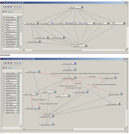Fig. 4. Screenshots of models in the FLOWer editor.