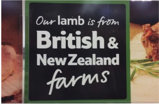 Figure 3.2: Advertising provenance of lamb in a United Kingdom supermarket 