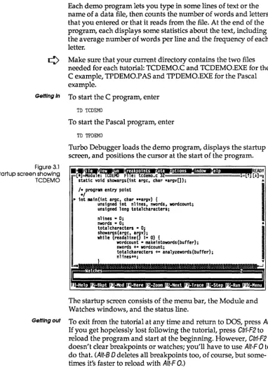Figure 3.1 The startup screen showing 