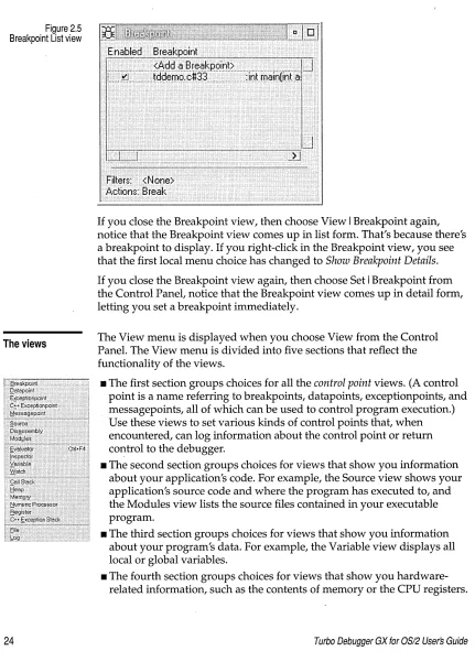 Figure 2.5 Breakpoint List view 