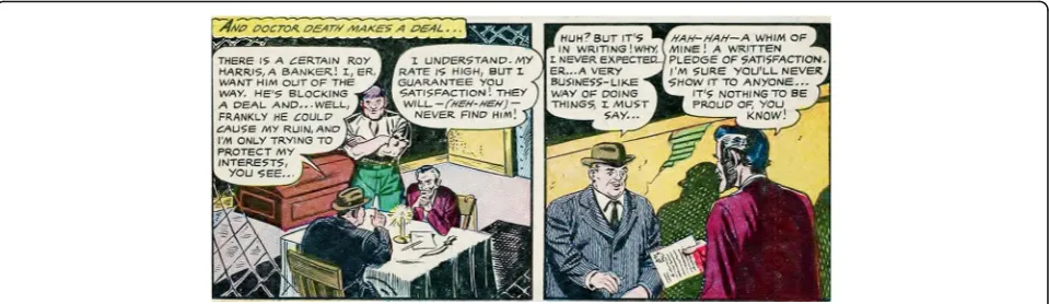 Fig. 1 Two panels from the graphic story Black Cobra (the client is given a contract from the hit man)