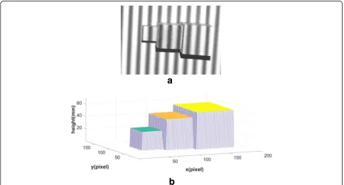 Fig. 13 The measurement of step block. a The object with modulation information; b The measurement results