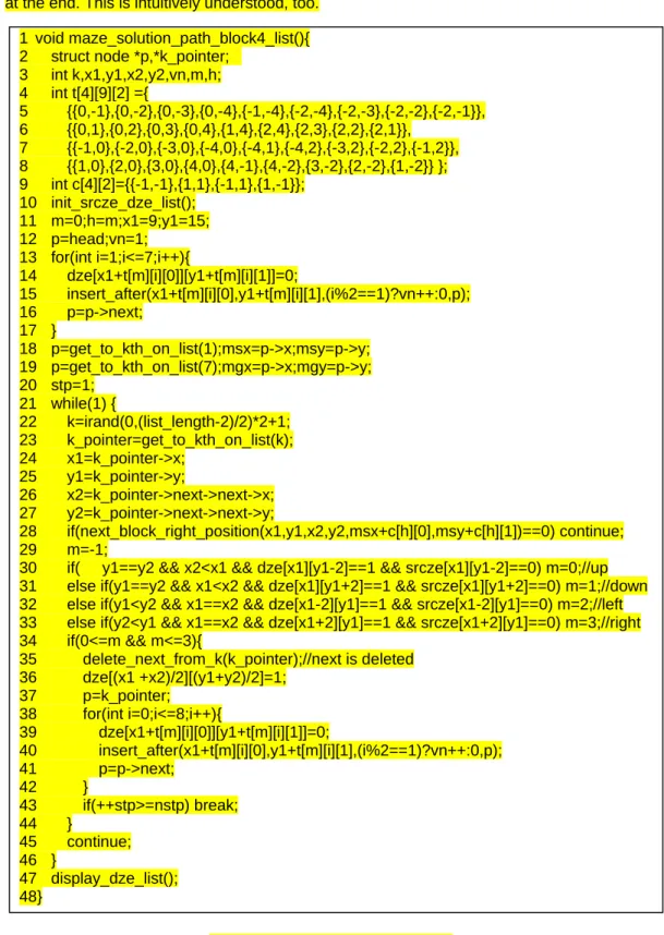 Fig. 20 Essential part of C program code 