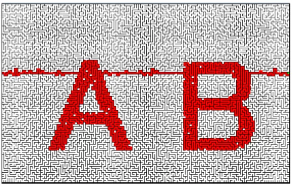 Fig. 16.  Picture maze of ‘AB’ solved  