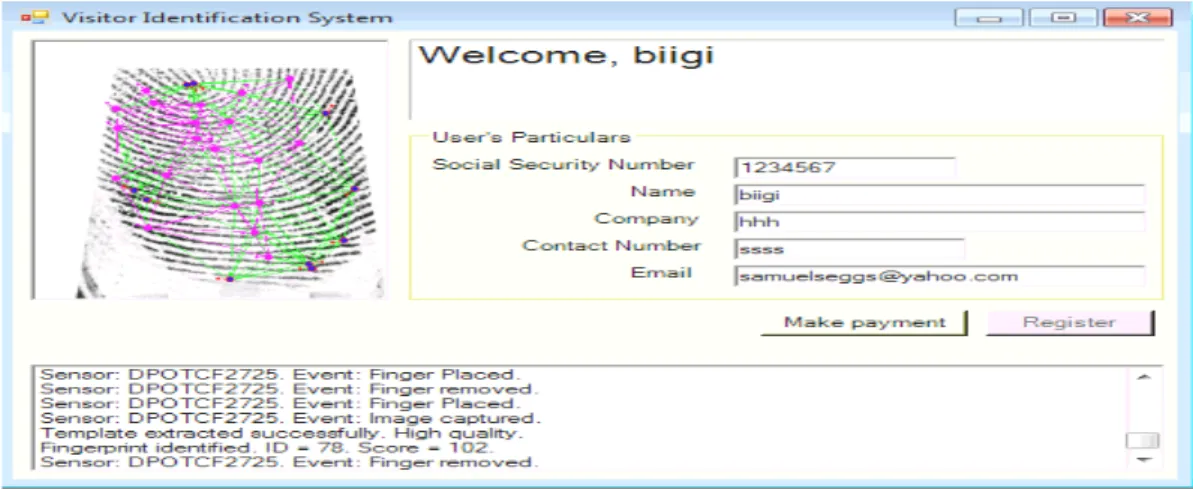 Figure 4 : Shopper information interface