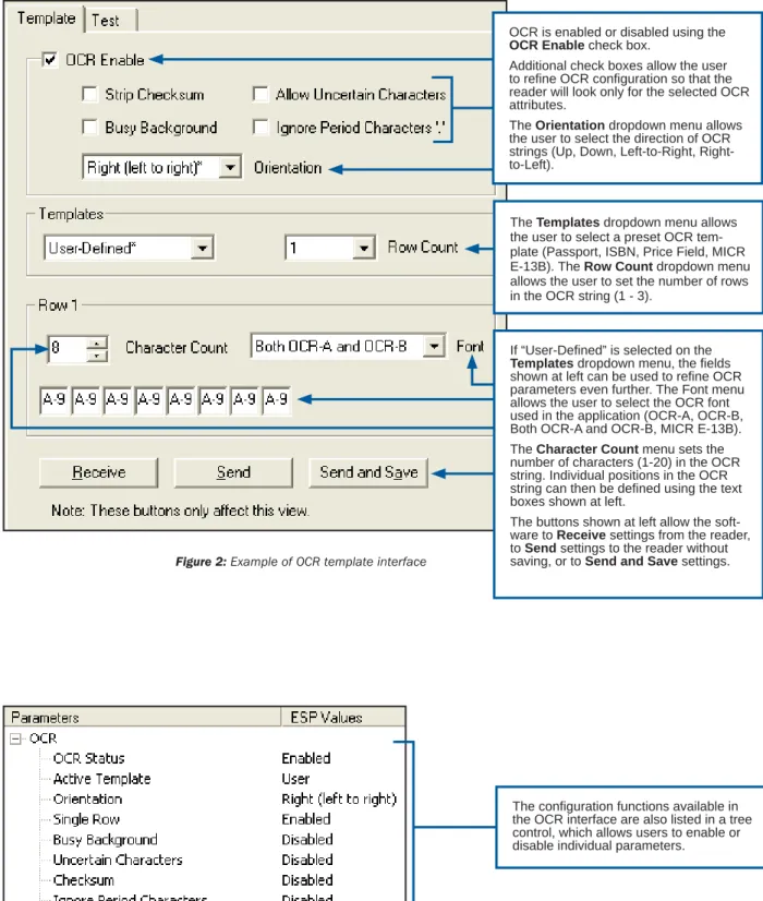 Figure 2: Example of OCR template interface