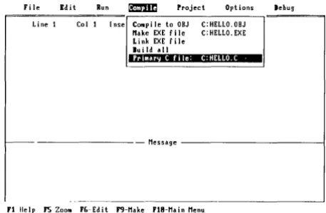 Figure 2.7: The Compile Menu 