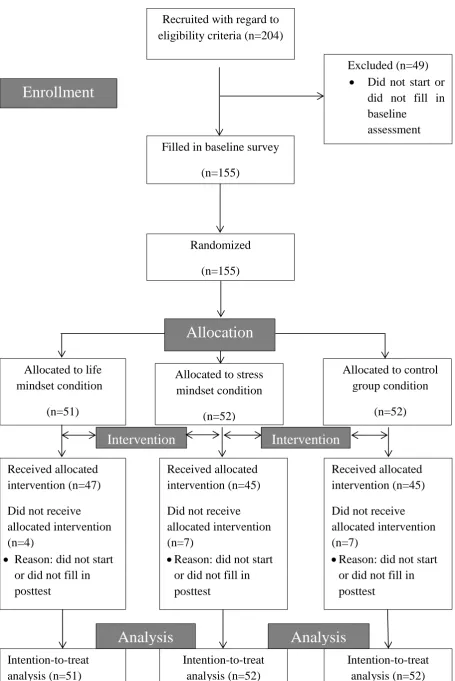 Fig. 1. Flow-chart of participants in the RCT mindset study   