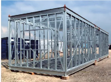 Figure 2  Long four-sided module with an integral corridor   (Image courtesy of Kingspan)