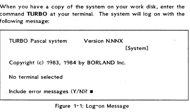 Figure 1-1: Log-on Message 