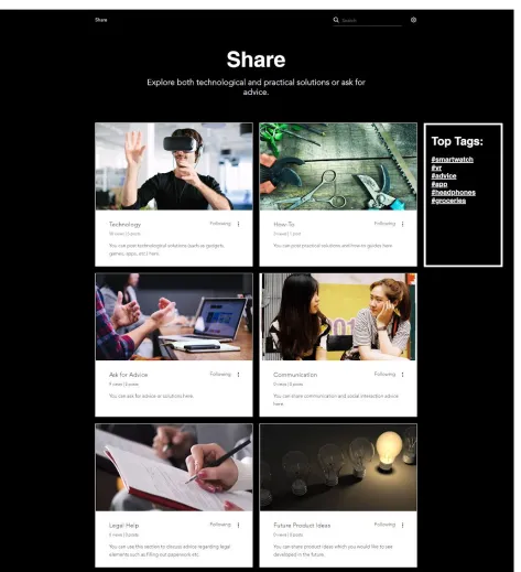 Figure 11. ​Screenshot showing the forum page of the final version of the platform. 