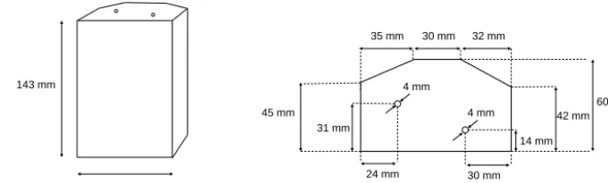 Figure 3. Sketch of the object under test and its cross section with all relevant measures.