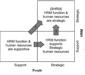 Figure 3.1 The supportive and strategic role of HRM function  