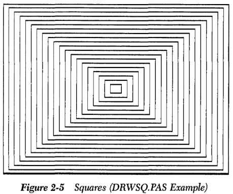 Figure 2-5 Squares (DRWSQ.PAS Example) 