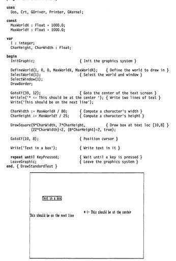 Figure 2-7 Machine-Dependent Text (DRWSTXT.PAS Example) 