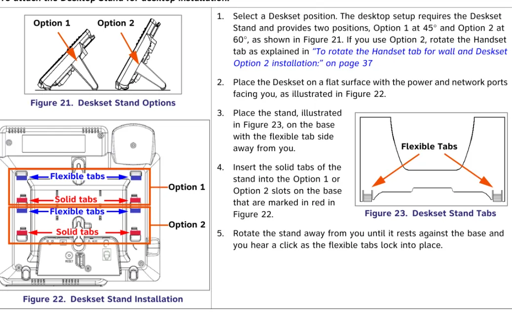 Figure 21.  Deskset Stand Options